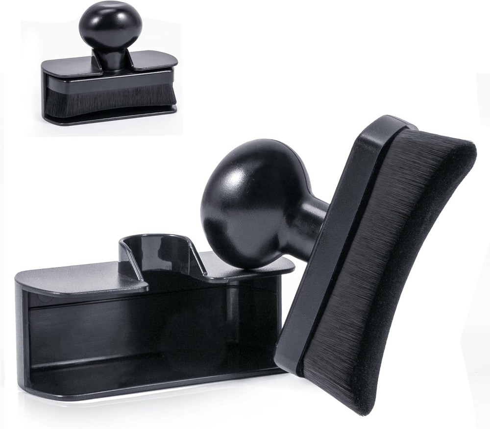 Tire Shine Applicator with Curved Brush Head - Large Automotive Tire -Black