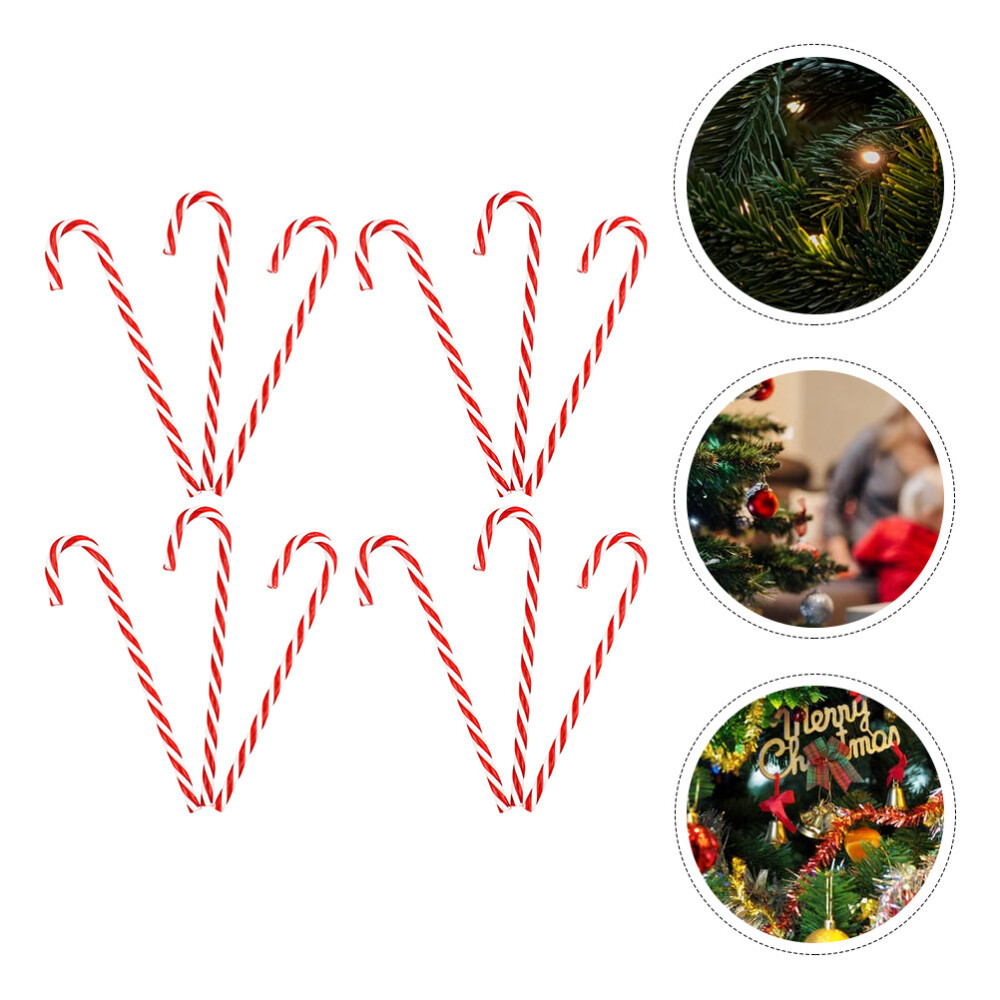 12 Pcs Fake Peppermint Candy Cane Christmas Tree Ornaments for DIY Crafts