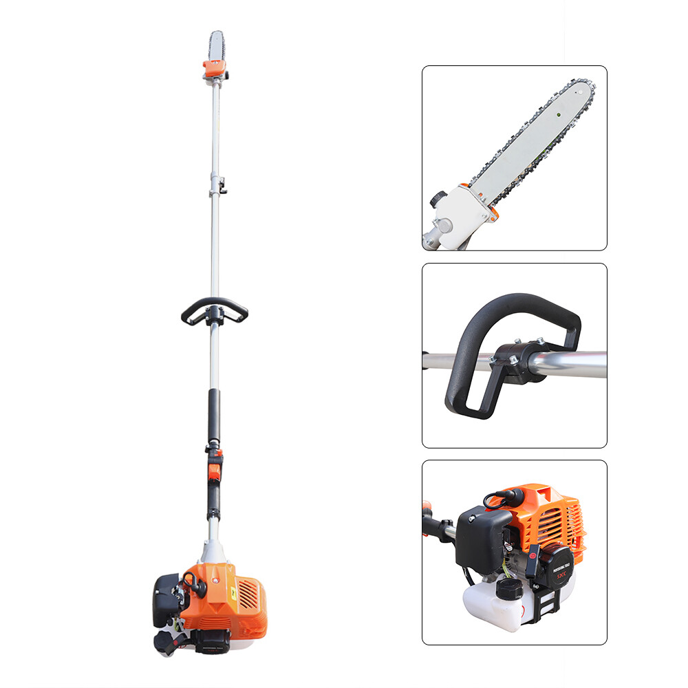 52CC 2 Stroke Chainsaw Pole Saw Pruner Pruning Saw Gas Powered Tree Trimmer