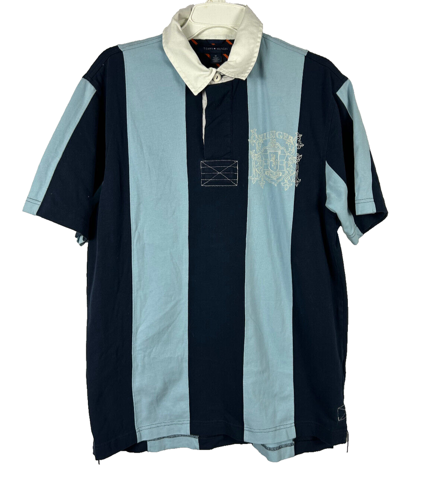 Tommy Hilfiger Mens Medium Colorblock Stripe Rugby Polo Shirt