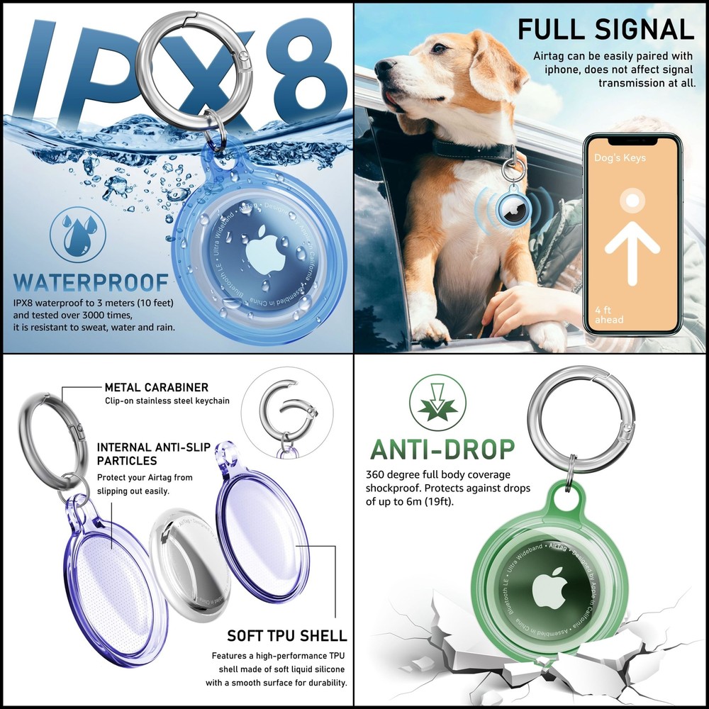 airtag holder apple case air pack keychain waterproof tag tracker compatible
