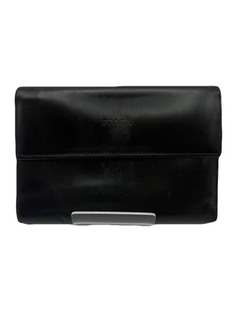Prada Black Leather Wallet Preowned Model TB56-3