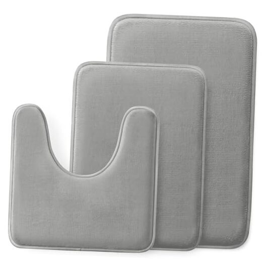 3 Piece Memory Foam Bathroom Rugs 17