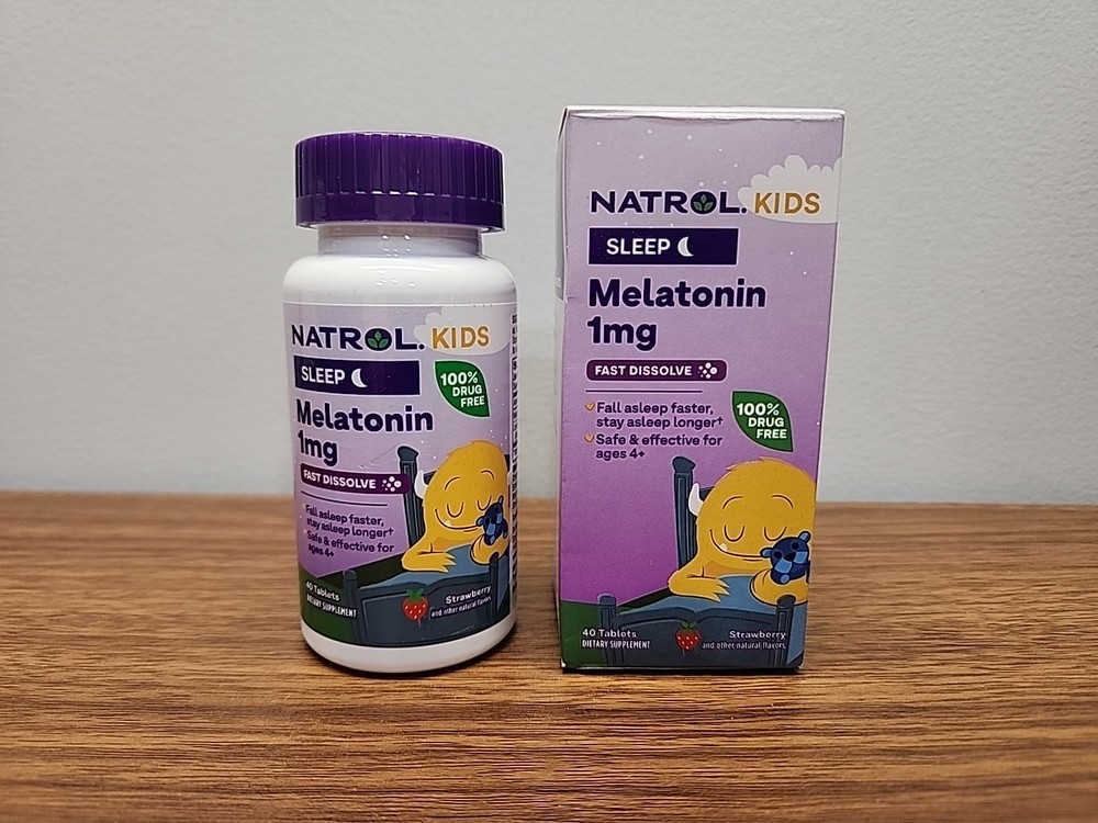 Natrol Kids Melatonin 1mg Fast Dissolve Strawberry 40 Tabs New Exp 5/31/26