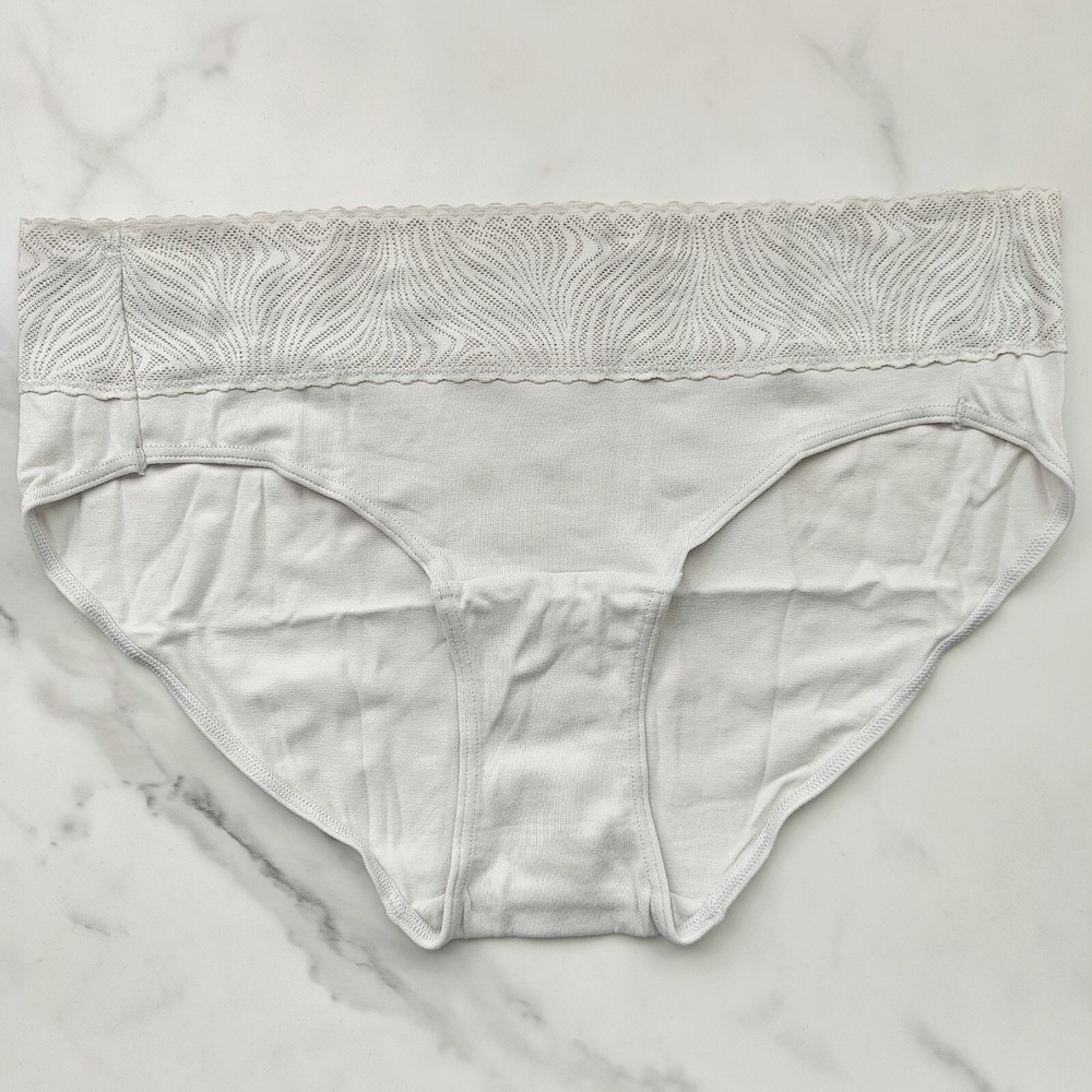 Soma Cotton Modal Lace Hipster Panty Nude Gray SZ M