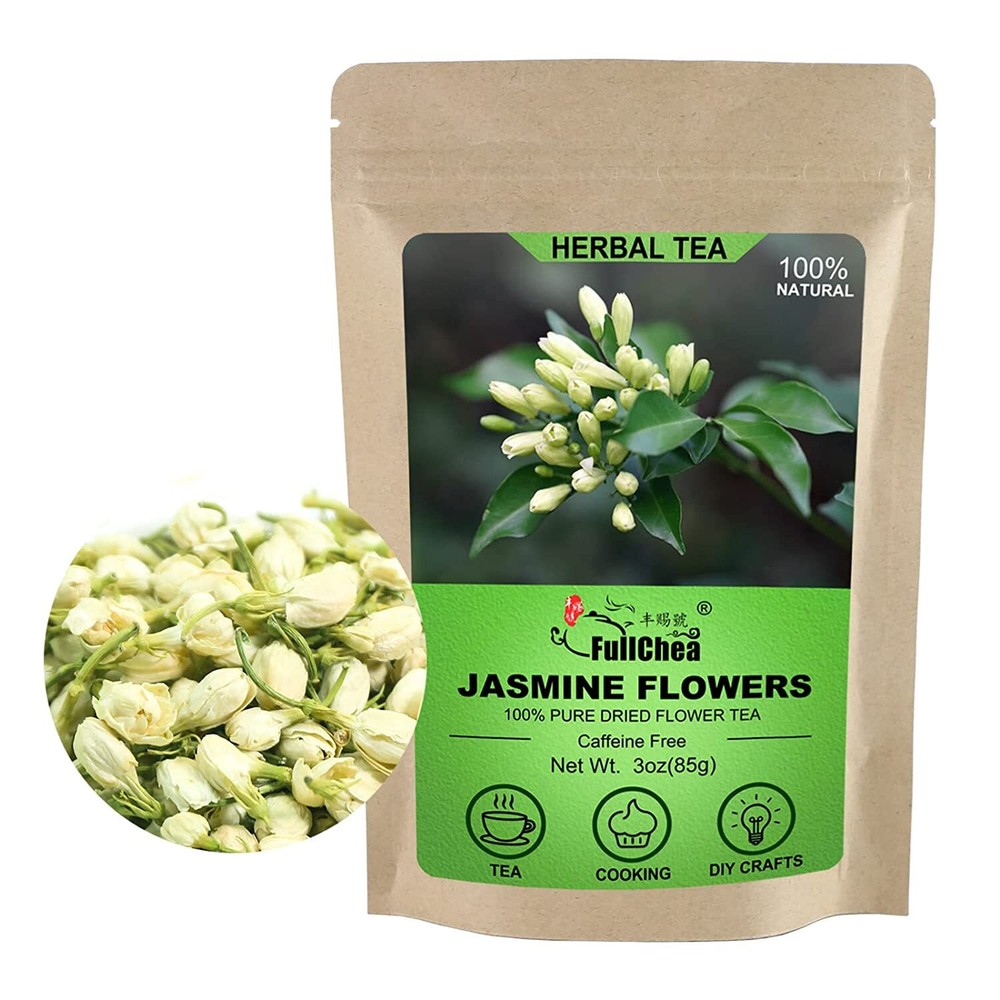 Organic Dried Jasmine Flowers, 3oz/85g - Premium Edible Flowers Whole Buds