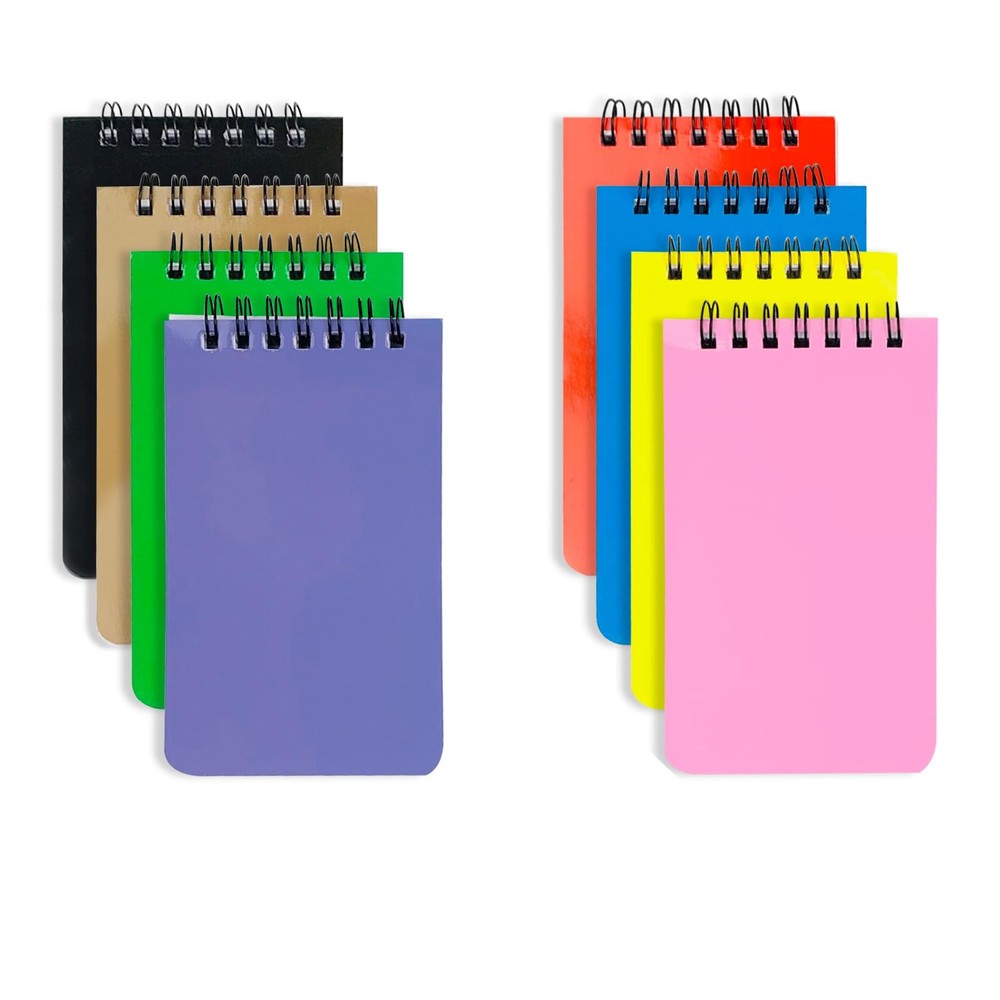 8 Pack Pocket Notebook Small 3x5 Spiral Notepads With Lined Pages Small Top S...