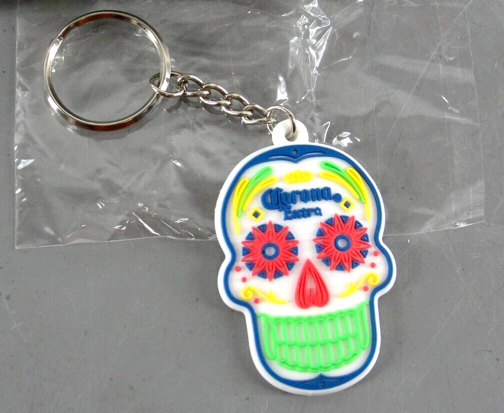 Corona Extra Sugar Skull Keychain Charm with Free Shipping