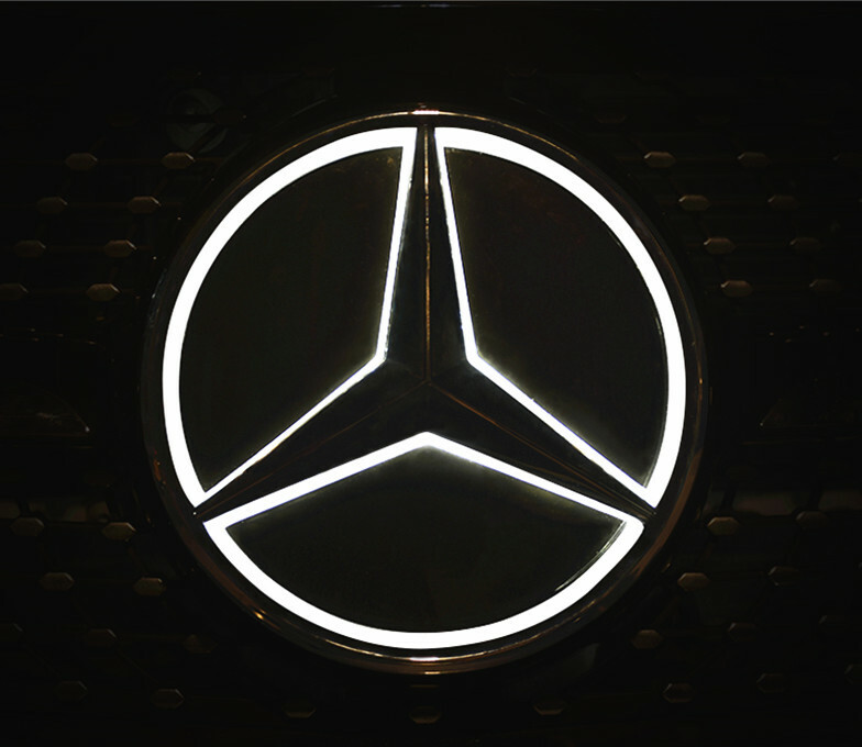 For Mercedes Benz 2015-19 GLC GLE GLS Front Grille LED Star Emblem Silver Badge