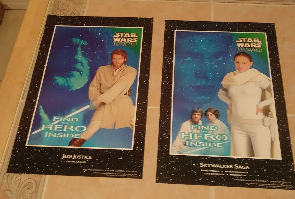 STARS WARS PUBLIX FRITO-LAY LOT OF 4 EXCLUSIVE POSTERS 2002 Attack of the Clones