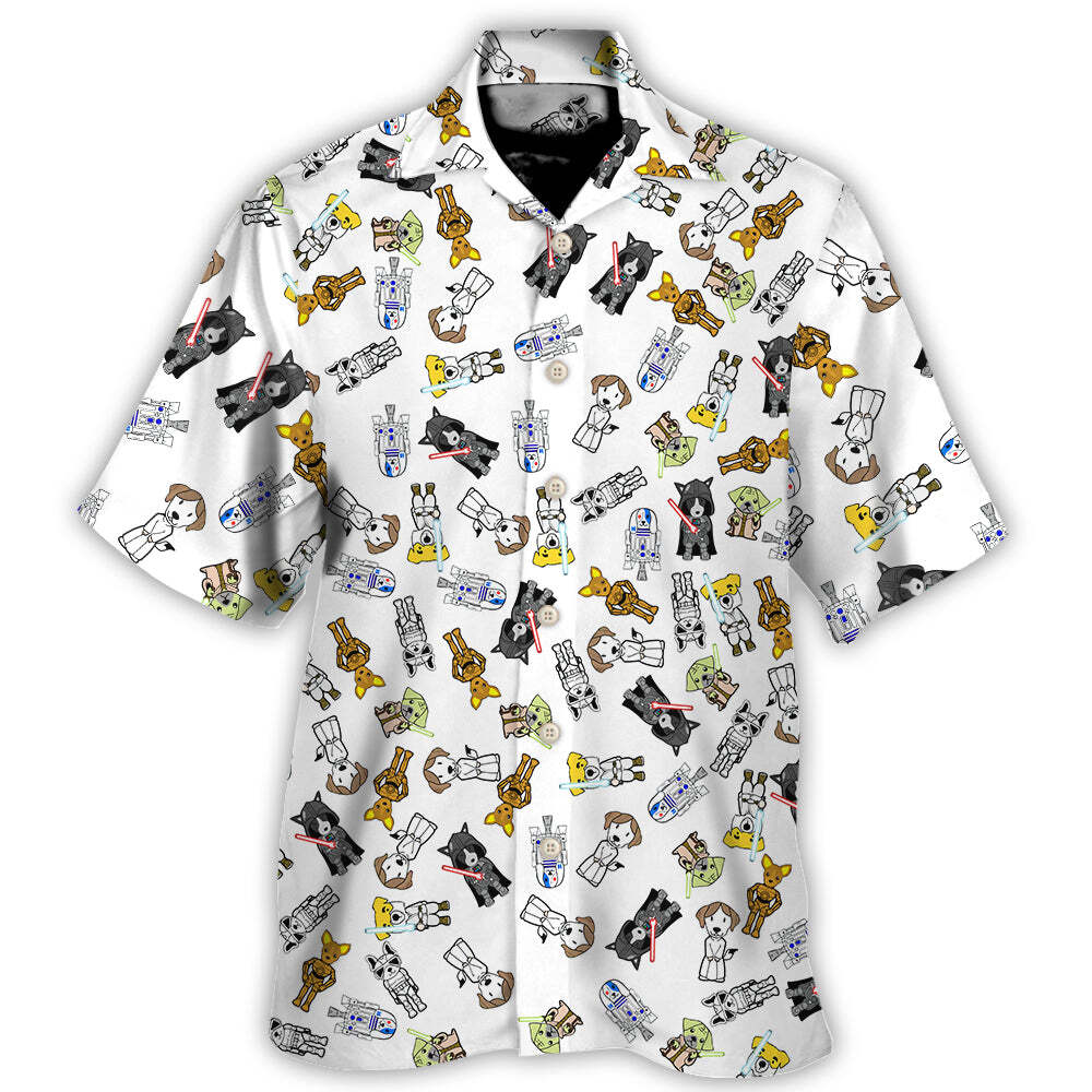Star Dogs Hawaiian Shirt for Men US Size Tropical Summer Style New Design Vibrant Print Lightweight Breathable Comfortable Casual Wear