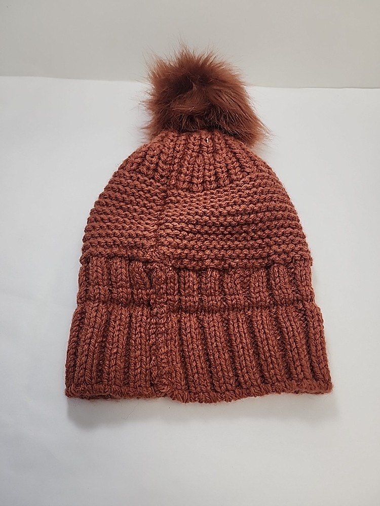 Time & Tru Soft Stretch Maroon Brown One Size Winter Beanie