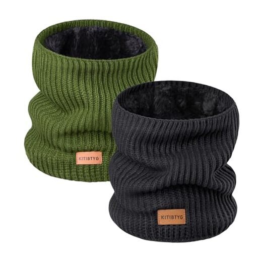 Winter Neck Gaiters & Ski Mask,Winter Fleece Neck Warmer Face for Black*green