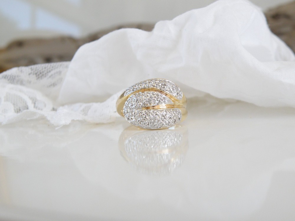 Ross Simons Sterling Silver 925 Vermeil Leaf Vine Modern Ring Size 8