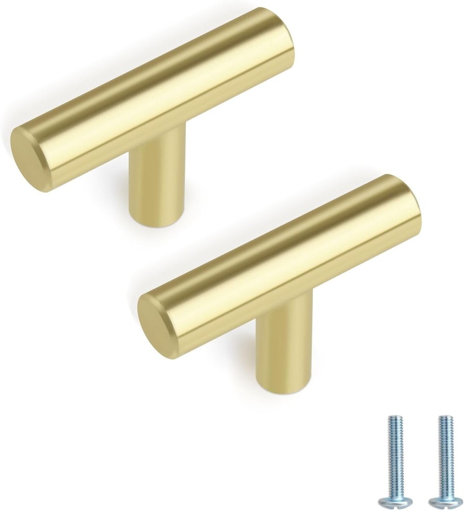 10 Pack 2 Inch Kitchen Cabinet Knobs Brushed Brass Cabinet Pulls Gold Drawer
