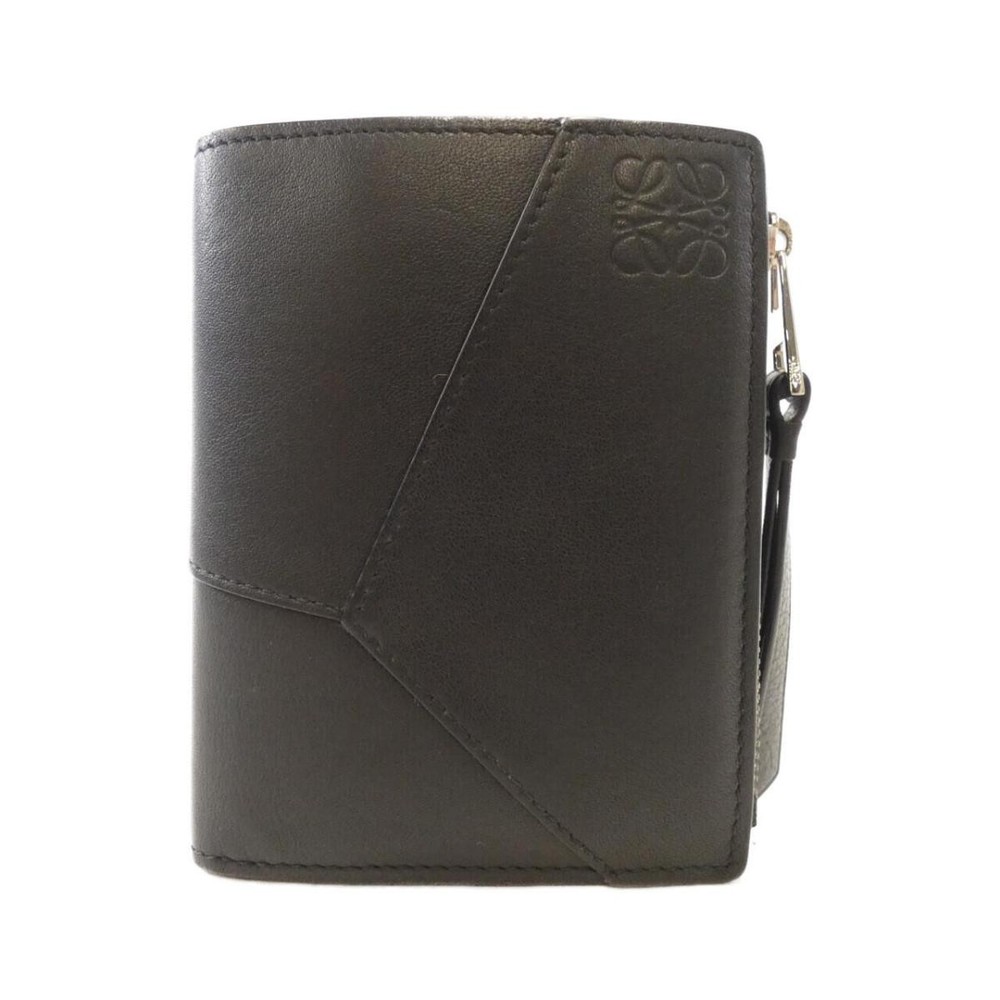 Loewe Puzzle Wallet Black Leather Compact Cardholder