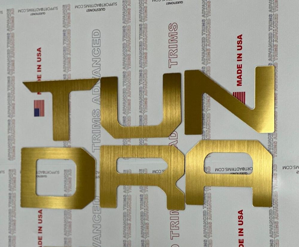 Brushed Gold Raised Plastic Letters Insert Toyota Tundra 2022 - 2025 Tailgate