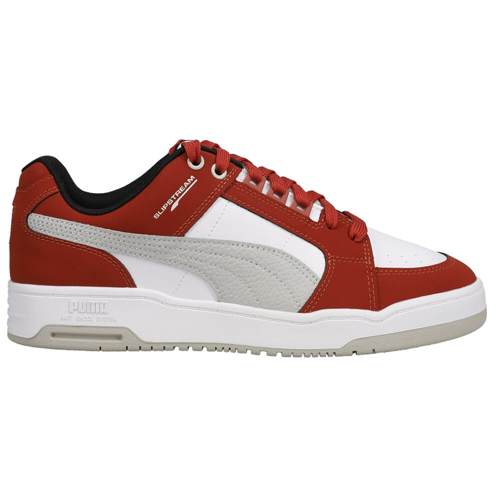 Puma Slipstream Lo Block Lace Up  Mens Red, White Sneakers Casual Shoes 385643-0