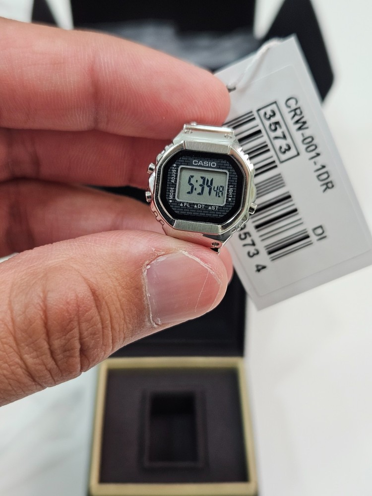 Casio CRW-001-1DR Ring Watch | 50th Anniversary Edition | Mini Octagon | Stainle