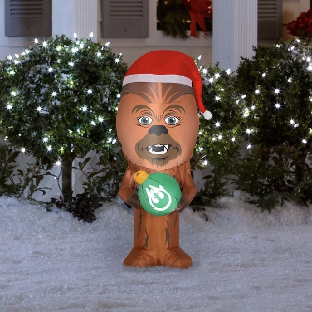 Star Wars Chewbacca 3.5 FT LED Christmas Inflatable Ornament Hat Yard Decor NEW