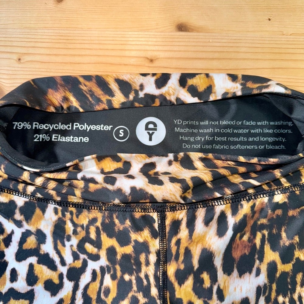 DY High Waist Leopard Print Activewear Leggings - Recycled Polyester - Size S