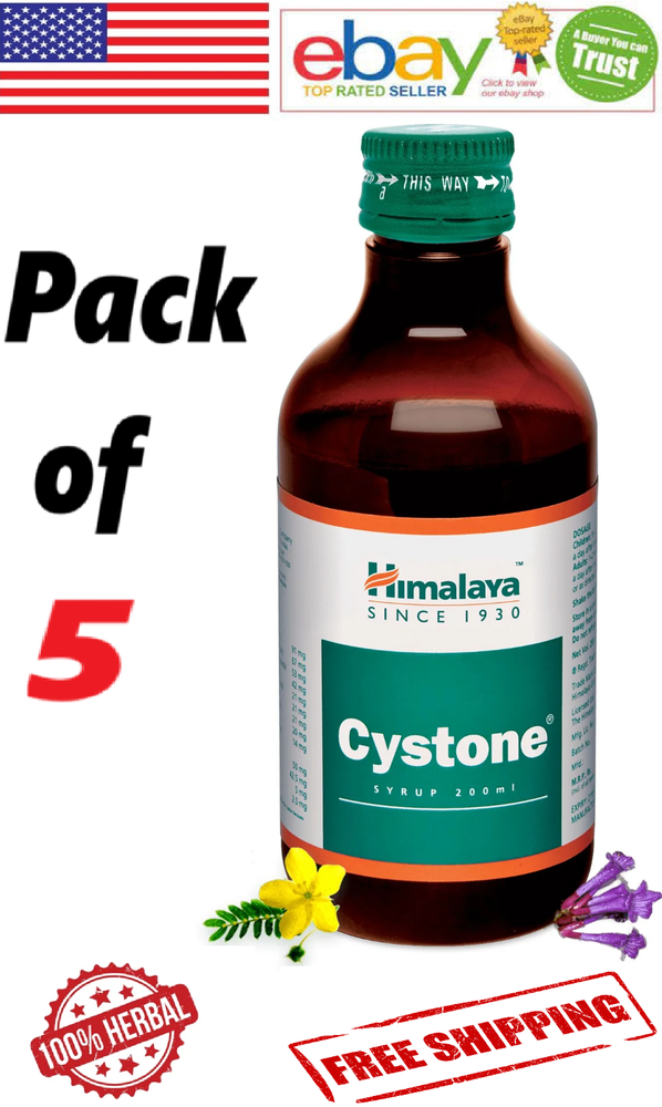 5x Himalaya Cystone Syrup For Kidney Stones & Kidney Health 200ml Each FREE SHIP