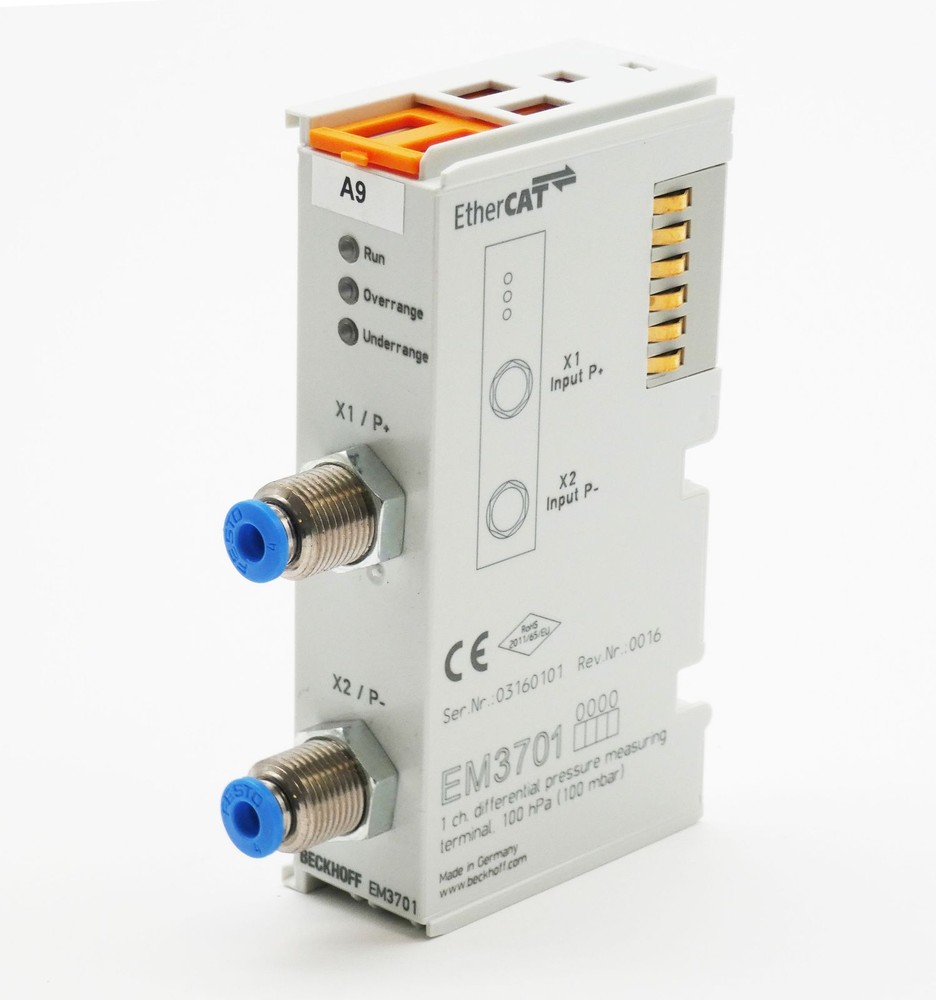 Beckhoff EM3701 EM 3701 100 hPa EtherCAT Terminal 1 Channel Analog Input -used-