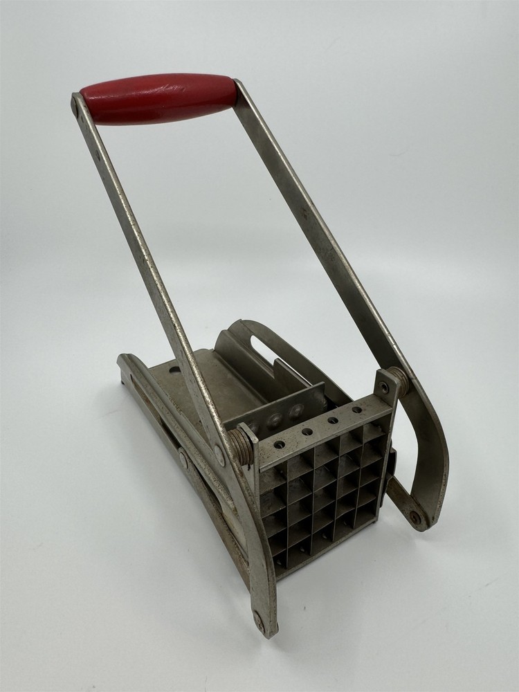 Vintage Potato Cutter Slicer Manual French Fry Machine Cutter Red