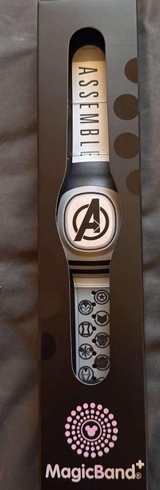 New Disney Marvel Avengers - Assemble Icons Magic Band+ Plus Black white Grey