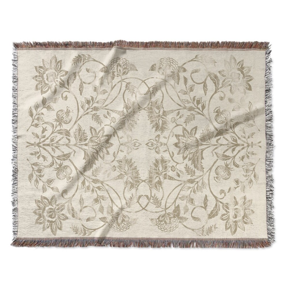 HEIDI NATURAL Woven Fringe Throw Blanket by Kavka – Soft Cozy Boho Decor