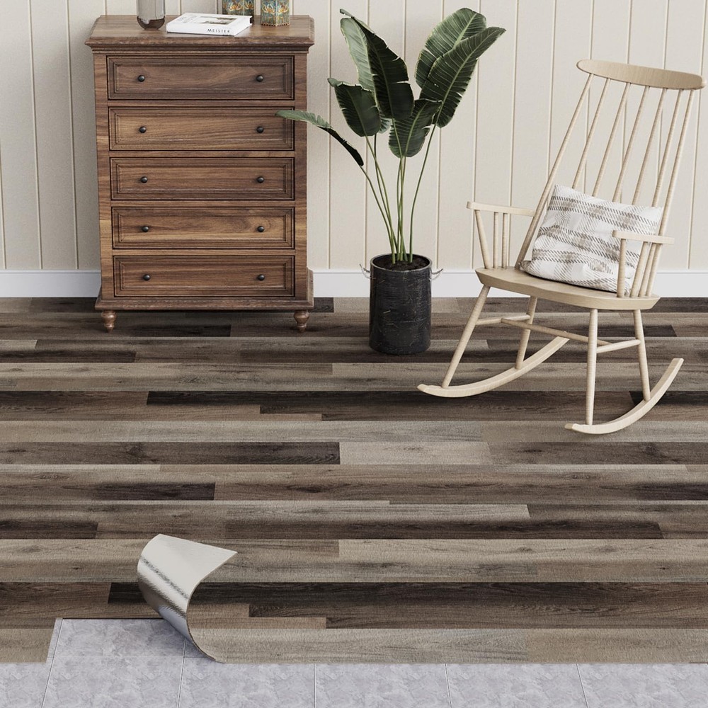 Waterproof Self-Adhesive Vinyl Wood Floor Tiles Peel and Stick