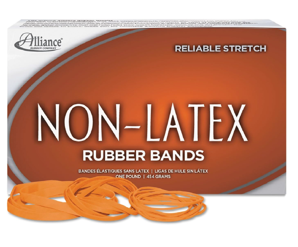 Alliance Rubber 37646#64 Non-Latex Rubber Bands, 1 lb Box Contains Approx. 380 B