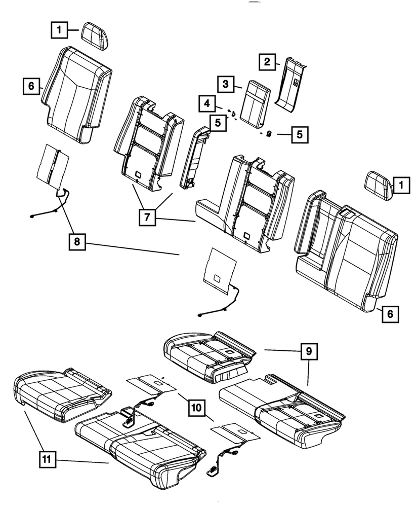 Genuine Mopar Rear Seat Cushion Cover Right 5RV84JRRAC