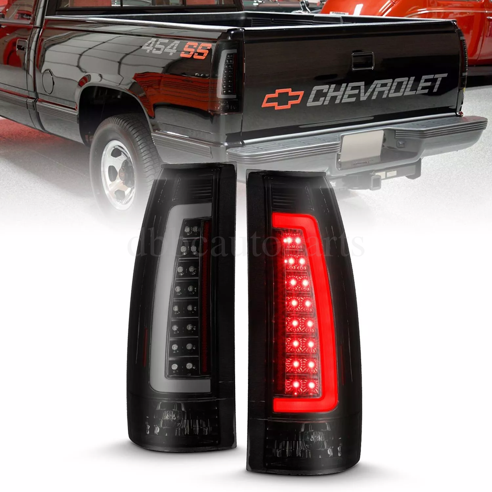 LED Tail Lights For 1988-1998 Chevy GMC C/K 1500 2500 3500 Smoke Brake Lamps DOT