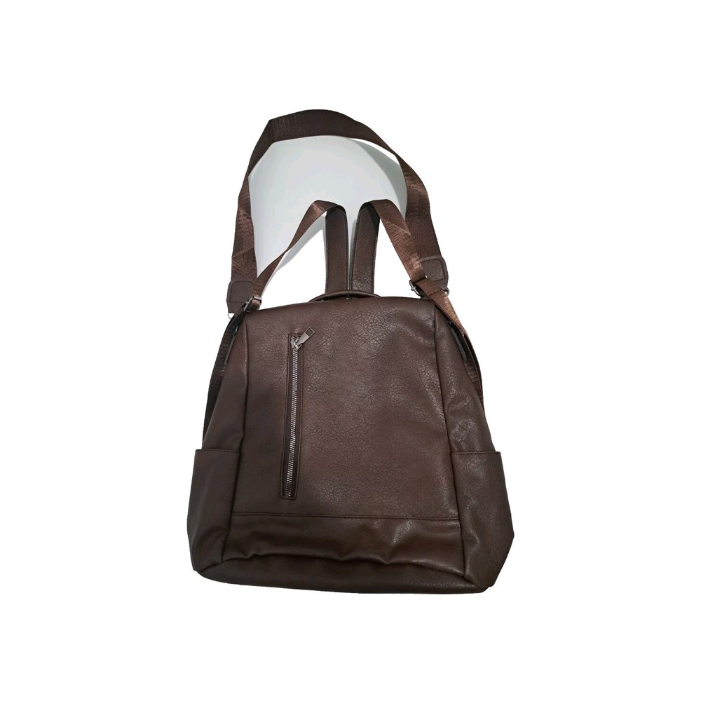 Vintage Coffee PU Leather Anti-Theft Backpack for Women