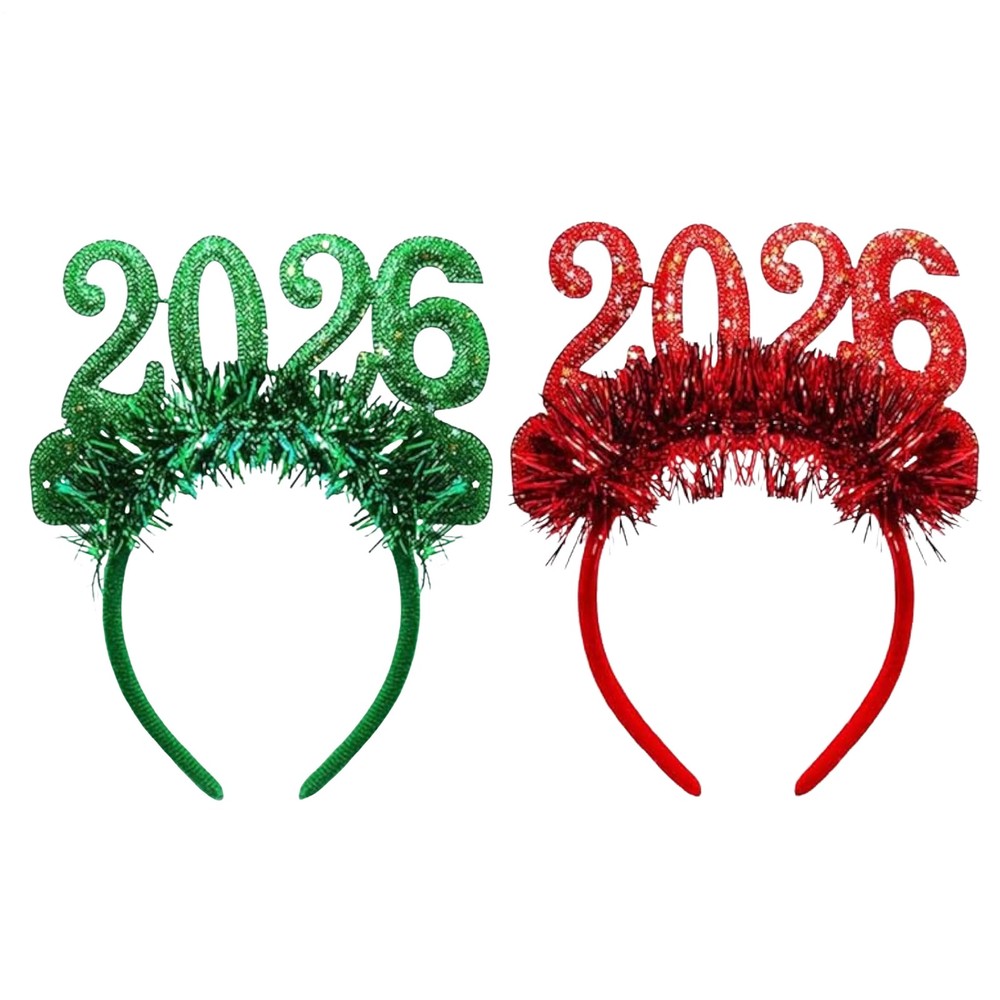 2 Pieces 2026 New Years Headbands Decorations New Years Eve Headband Party New