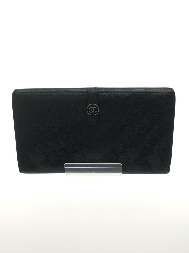CHANEL Caviar Leather Bifold Long Wallet with CC W Hook Black Pre-Owned
