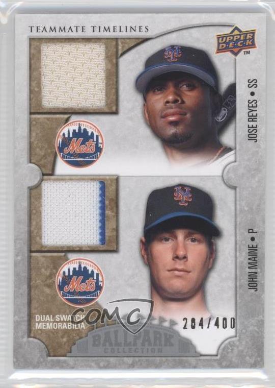 2009 Ballpark Collection Teammate Timelines Dual Swatch Jose Reyes John Maine