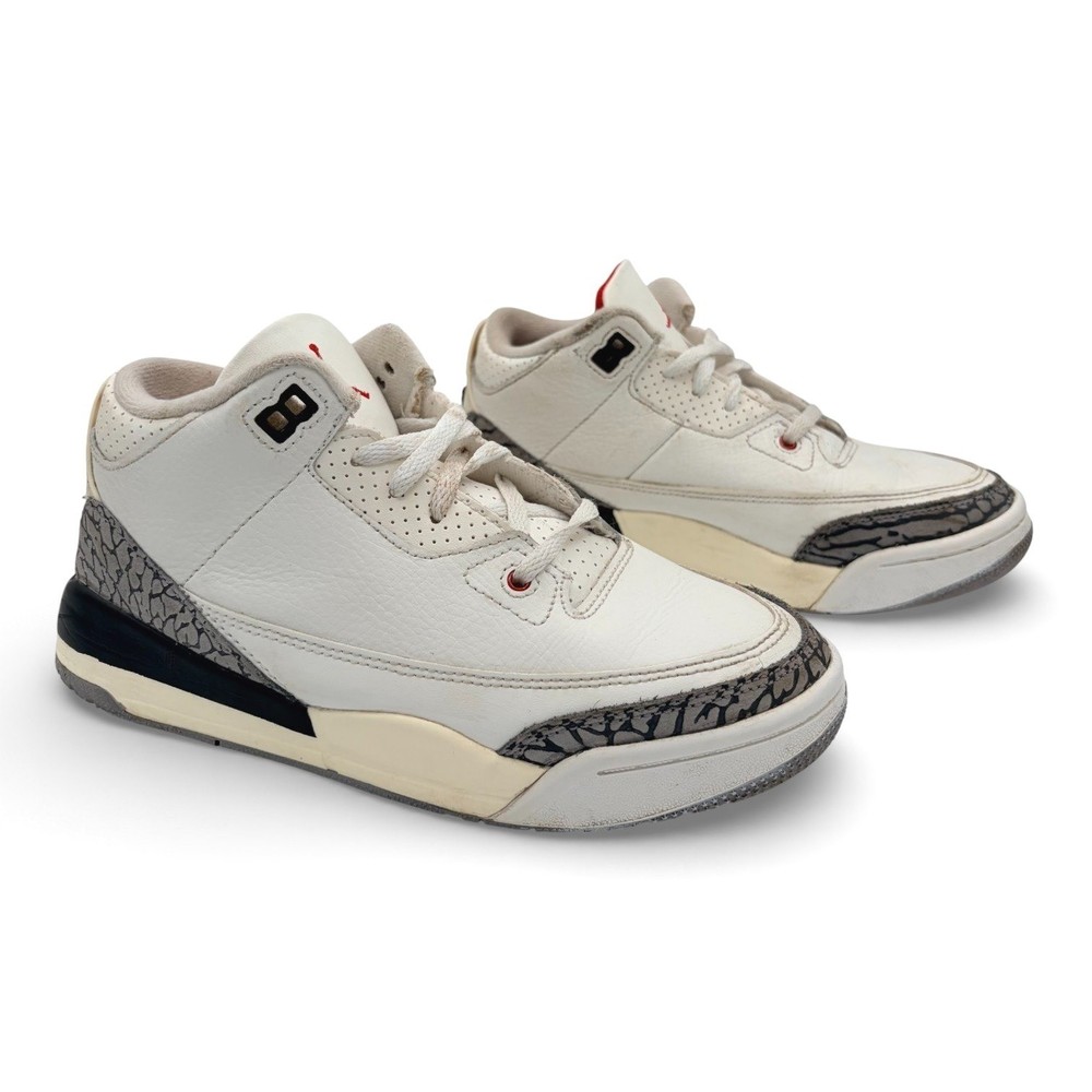 NIKE Air Jordan 3 Retro Reimagined White Cement Kids Youth Size 3Y Sneakers Shoe