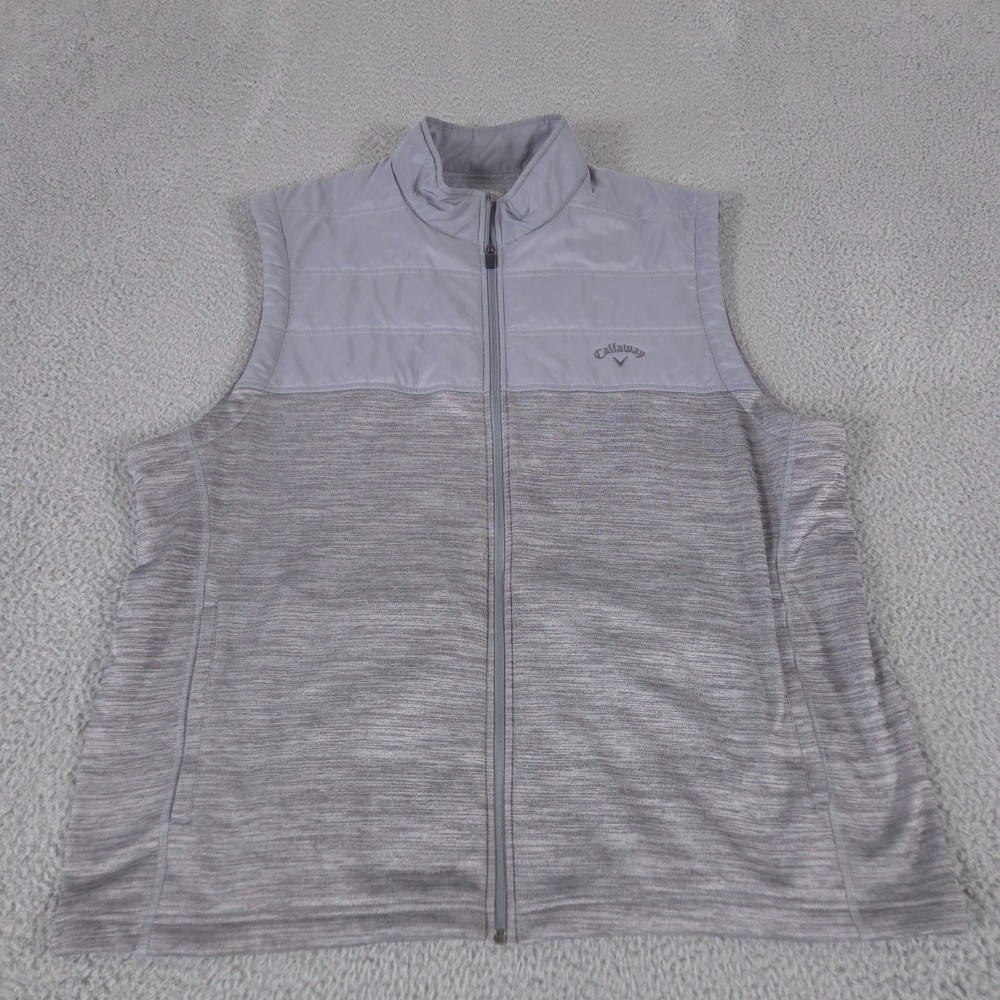 Callaway Vest Mens XXL Golf Full Zip Puffer Inner Pockets Fleece Performance