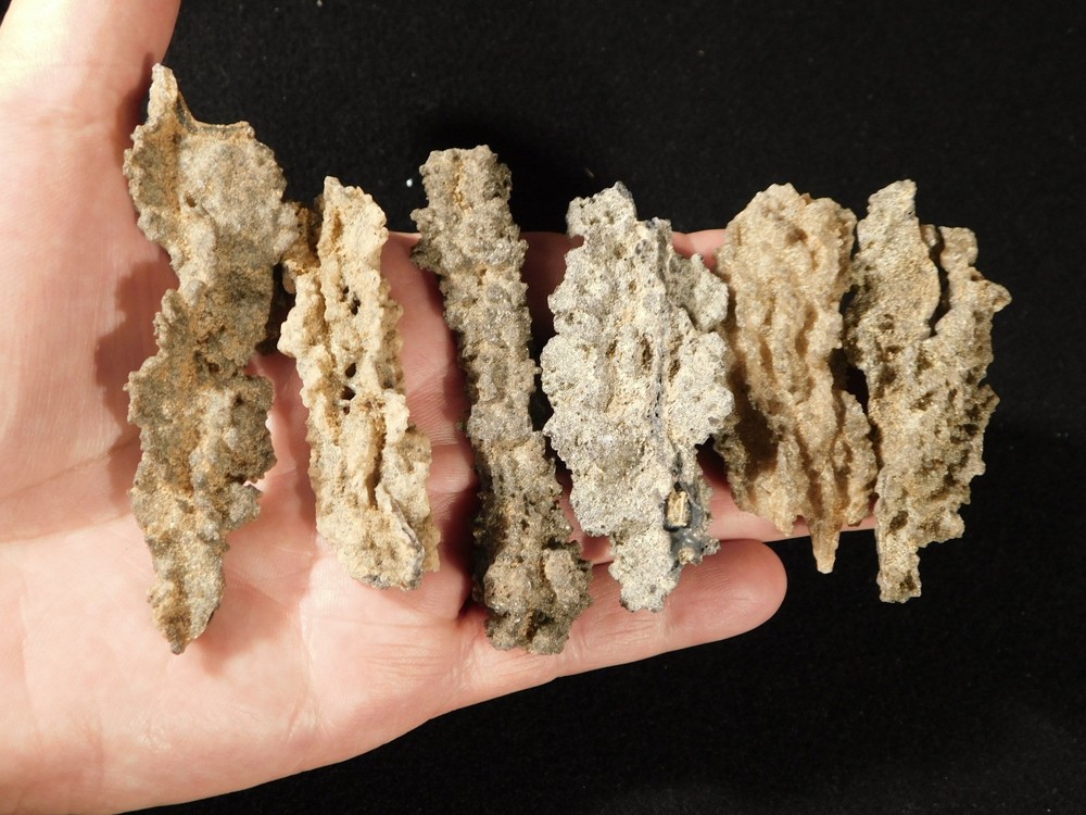 Lot of SIX! Big! 100% Natural FULGURITE s or Petrified Lighting 44.3gr