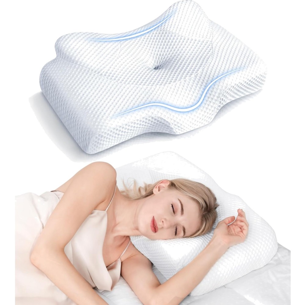 Cervical Pillow Memory Foam Neck Support Adjustable Orthopedic Sleep Aid
