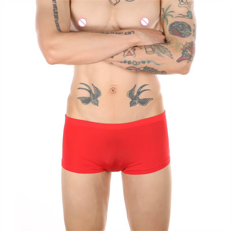 Men's Breathable Ice Silk Boxer Briefs Stretch Traceless Trunks