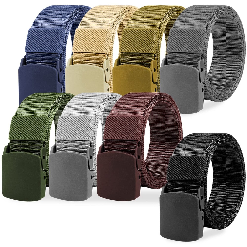 Nylon Military Tactical Belt, 8 Pack, Lightweight, Quick Dry, Comfort, Adjust...