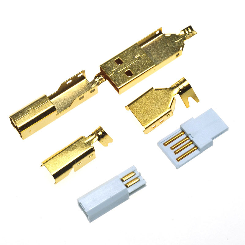 5Sets USB2.0 A to B Male Plug Connector Gold Plated Case Cover fr USB Cable