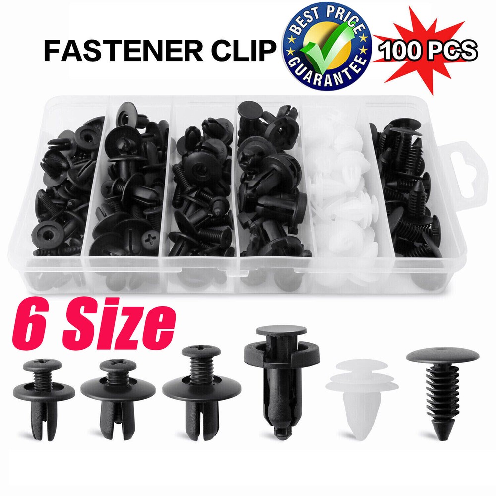 100 PCS Bumper Fender Hood Moulding Side Garnish Grille Retainer Clip For Ford