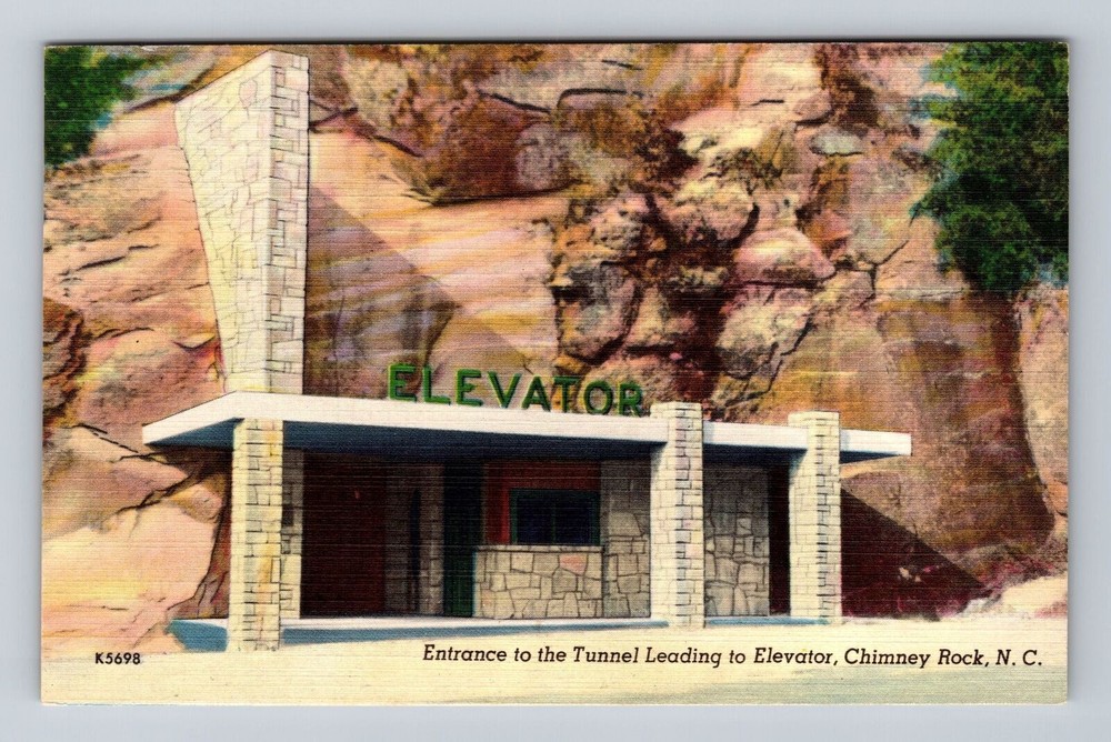 Chimney Rock NC-North Carolina, Entrance to Tunnel to Elevator Vintage Postcard