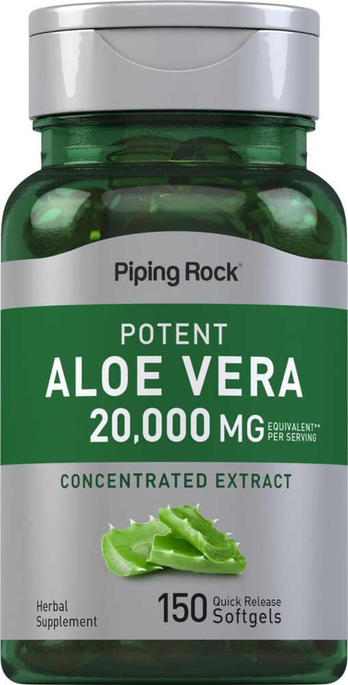 Aloe Vera Capsules 20000mg, 150 Softgels, Non-GMO, Gluten-Free Supplement