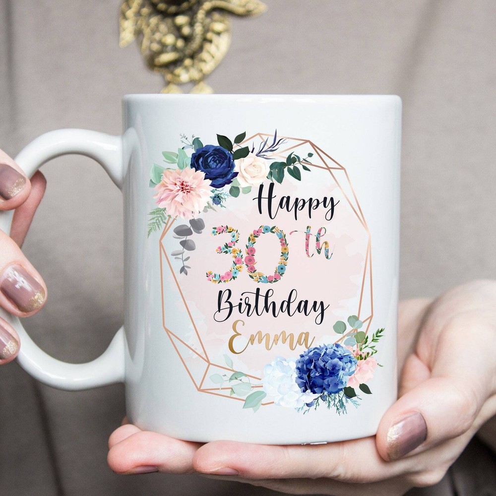 Personalized Birthday Mug Happy 30th Birthday Gift Custom Name And Age Mug For