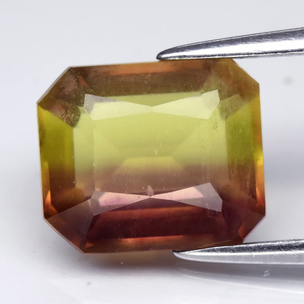 3.91ct Bi-Color Octagon Fluorite Gemstone from Africa 9.8x8.3mm